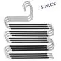 Pants Hangers Cloth Hangers S Shape Non Slip Space Saving Hangers for Pants, Tie, Belt, Scarf, Legging