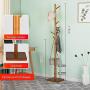 White wolf Coat Rack Wood Hanger Bedroom Simple Floor Simple Office Living Room Hanging Clothes Hanger (Color : C)