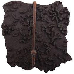Indianshelf Handmade 1 Artistic Vintage Black Wooden Block Coat Hooks Hangers/Clothes Hooks Door Mount