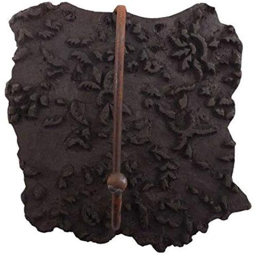 Indianshelf Handmade 1 Artistic Vintage Black Wooden Block Coat Hooks Hangers/Clothes Hooks Door Mount