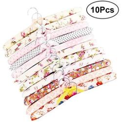 10pcs Random Color Coat Hangers Flower Cloth Non-Slip Wood Hangers Pastoral Cloth Hanger Non-Slip Clothes Hangers Drying Rack for Clothes