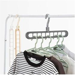 Multi-Function Folding 10pcs Random Color Magic Hanger Nine-Hole Rotating Magic Clothes Hanger Wardrobe Drying Clothes Home Bedroom Storage Holder