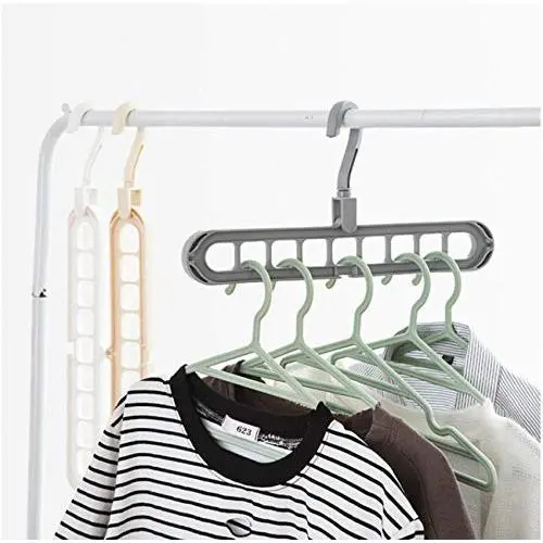 Multi-Function Folding 10pcs Random Color Magic Hanger Nine-Hole Rotating Magic Clothes Hanger Wardrobe Drying Clothes Home Bedroom Storage Holder Multi-Function Folding 10pcs Random Color Magic Hanger Nine-Hole Rotating Magic Clothes Hanger Wardrobe Drying Clothes Home Bedroom Storage Holder