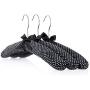 HANGERWORLD 3 Black and White Polka Dot 17inch Satin Padded Top Garment Clothes Coat Hangers