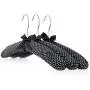 HANGERWORLD 3 Black and White Polka Dot 17inch Satin Padded Top Garment Clothes Coat Hangers HANGERWORLD 3 Black and White Polka Dot 17inch Satin Padded Top Garment Clothes Coat Hangers