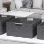 Sorbus Storage Boxes Woven Basket Bin Container Tote Cube Organizer Set Stackable Storage Basket Woven Strap Shelf Organizer Built-in Carry Handles (Gray)