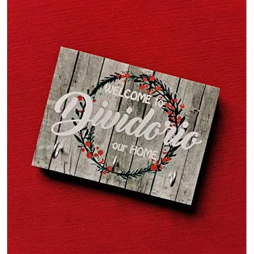 Decorative key holder for wall, Personalized floral key hanger with hooks, grey sign Welcome to our house, Family key rack organizer Decorative key holder for wall, Personalized floral key hanger with hooks, grey sign Welcome to our house, Family key rack organizer