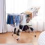 Tangkula Clothes Drying Rack, Collapsible Laundry for Sweaters Socks Underwear with Shoe Holder & 2 Shelves, Study Steel Frame Space Saving Adjustable Hanging Foldable Drying Rack (White)