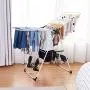 Tangkula Clothes Drying Rack, Collapsible Laundry for Sweaters Socks Underwear with Shoe Holder & 2 Shelves, Study Steel Frame Space Saving Adjustable Hanging Foldable Drying Rack (White)