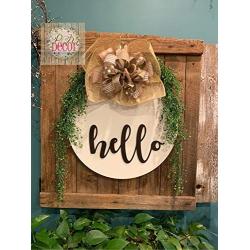 Hello Door Sign - 22" Customized Word Decoration - Hello Wreath For Front Door - Fall Hello Door Hanger - Welcome - Last Name Sign - Custom