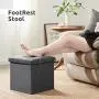 YOUDENOVA 15 inches Folding Storage Ottoman, Cube Storage Boxes Footrest Step Stool, Padded Seat for Dorm Living Room, Support 350lbs, Line Fabric Grey YOUDENOVA 15 inches Folding Storage Ottoman, Cube Storage Boxes Footrest Step Stool, Padded Seat for Dorm Living Room, Support 350lbs, Line Fabric Grey