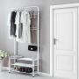Caraya Metal Clothes Shoes Steel Stands Hanger Hooks Tidy Shelf