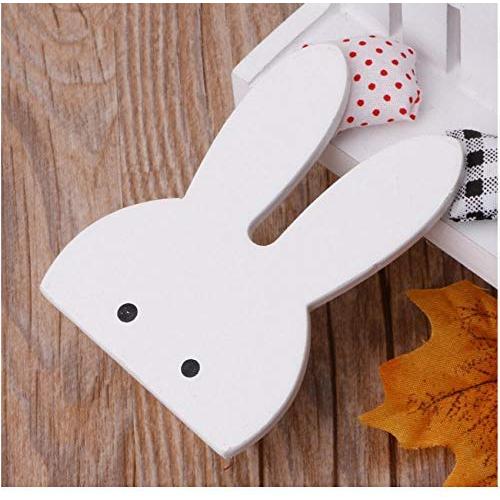 Cute Bunny Hook Wooden Clothes Hanger Wall Decor Children Bedroom Pendant 10pcs