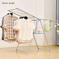 Drying Space Su Stainless Steel Floor Type Collapsible Clothes Hanger，Indoor and Outdoor Airing Rack Clothes Hanger Removable Towel Rack Shoe Rack