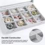 Hivory Bangles & Ear Rings Storage Boxes with Transparent Lid ~ 12 Grid ~ See Through Top Display Case Accessories Storage Jewelry Boxes (12 Grid)