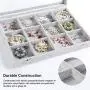 Hivory Bangles & Ear Rings Storage Boxes with Transparent Lid ~ 12 Grid ~ See Through Top Display Case Accessories Storage Jewelry Boxes (12 Grid)