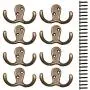 Heavy Duty Wall Hooks 8 Pack Double Prong Robe Hook Rustic Hooks Retro Clothes Hanger Coat Hanger Wall Mounted Hook with 20 Screws 35 LB Heavy Duty Wall Hooks 8 Pack Double Prong Robe Hook Rustic Hooks Retro Clothes Hanger Coat Hanger Wall Mounted Hook with 20 Screws 35 LB