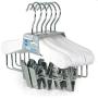 HANGERWORLD 12 White 9.8inch Wooden Kids Coat Clothes Garment Clip Hangers Baby Toddler