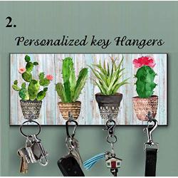 Wooden Cactus key holder for wall, Cactus wall decor, Tropical wall decor, Hook key, Organizer wall key rack, Cactus key storage,Wall Key Rack, Key Hangers, Personalized Gift, Cacti key hanger