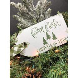 One 10&quotx 5.5" Christmas tag sign. Farm fresh Christmas trees signs. Christmas decorations. Farmhouse Christmas decor. Christmas door hanger