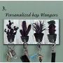Wooden Cactus key holder for wall, Cactus wall decor, Tropical wall decor, Hook key, Organizer wall key rack, Cactus key storage,Wall Key Rack, Key Hangers, Personalized Gift, Cacti key hanger