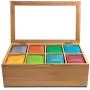 randomgrounds 100% Bamboo Tea Boxes Storage Organizer, Taller Size Holds 120+ Standing or Flat Tea Bags, 8 Adjustable Chest Compartments, Natural Wooden Finish randomgrounds 100% Bamboo Tea Boxes Storage Organizer, Taller Size Holds 120+ Standing or Flat Tea Bags, 8 Adjustable Chest Compartments, Natural Wooden Finish