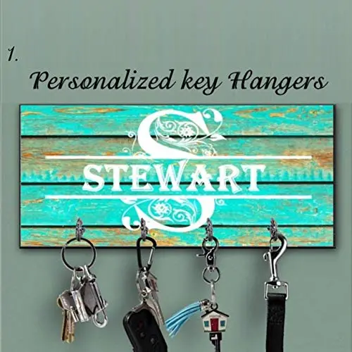 Personalized Monogram Key Holder for wall, Wall Key Rack, Personalized Housewarming Gift, New Home Gift, Wedding Gift, Anniversary Gift, Family Key Holder, Last name key rack, Family custom key hanger