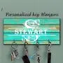 Personalized Monogram Key Holder for wall, Wall Key Rack, Personalized Housewarming Gift, New Home Gift, Wedding Gift, Anniversary Gift, Family Key Holder, Last name key rack, Family custom key hanger