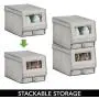 mDesign Fabric Home Storage Boxes Bin - Clear Window, Hinged Lid - Holder for Mens and Womens Dress Shoes, Boots, Pumps, Sandals, Flats - Modern Closet Organizer Solution - Small, 4 Pack - Gray mDesign Fabric Home Storage Boxes Bin - Clear Window, Hinged Lid - Holder for Mens and Womens Dress Shoes, Boots, Pumps, Sandals, Flats - Modern Closet Organizer Solution - Small, 4 Pack - Gray