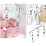 Laundry Drying Rack Clothes Hanger with 8 Clothespins 4.0mm for Drying Socks, Baby Clothes, Bras, Towel, Underwear, Hat, Scarf, Pants, Gloves, Anti Wind Hook
