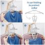 IEOKE Multi-Functional 6-in-1 Collapsible Hanger, 2 Pack Plastic Folding Hangers, 360° Rotating Space Saving Clothing Storage for Adult & Kids T-Shirts Jackets Coats Sweaters Trousers