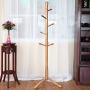 XJRHB Coat Rack - Oak Solid Wood Hanger Bedroom Clothes Rack, Size: 44 cm X175 cm (Color : Natural)