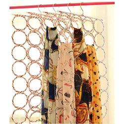 Escolourful Scarf Hanger Organizer Holder, Multifunctional Loops Scarf Tie Racks, Foldable Rope Weave Clothes Tie Hanger