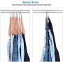 HOMEIDEAS Space Saving Pants Hangers, 4 Tier Kids Pants/Skirt Hangers with 8 Clips Adjustable - Metal Multi Layers Non Slip Trousers Hangers for Skirts Pants Slacks Jeans, Pack of 4