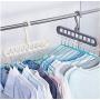 Multi-Functional 9 Holes Clothes Hanger Skirt Shirt Coat Drying Hang Rack Wardrobe Storage Organizer Space-Saving Cabide 10pcs Random Color