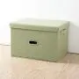 ANMINY Storage Boxes Set of 3 with Lids and Handles Foldable Lidded Cotton Linen Fabric Home Storage Cubes Bins Baskets Clothes Toys Organizer Containers Small + Medium + Large Size, Green ANMINY Storage Boxes Set of 3 with Lids and Handles Foldable Lidded Cotton Linen Fabric Home Storage Cubes Bins Baskets Clothes Toys Organizer Containers Small + Medium + Large Size, Green