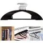 YOTHG Velvet Hangers, 10pcs Non Slip No Shoulder Bump Suit Hangers, 360 Degree Swivel Hook, Space Saving Clothes Hangers, Rounded Hangers for Coat,Sweater(Black) YOTHG Velvet Hangers, 10pcs Non Slip No Shoulder Bump Suit Hangers, 360 Degree Swivel Hook, Space Saving Clothes Hangers, Rounded Hangers for Coat,Sweater(Black)