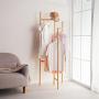 BAOYOUNI Foldable Coat Garment Rack Hall Tree Indoor Entryway Standing Laundry Clothes Hats Bags Hanger Corner Shelves Space Saver, Adjustable Feet (Wood Color) BAOYOUNI Foldable Coat Garment Rack Hall Tree Indoor Entryway Standing Laundry Clothes Hats Bags Hanger Corner Shelves Space Saver, Adjustable Feet (Wood Color)