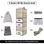 StorageWorks 6-Shelf Hanging Dresser, Foldable Closet Hanging Shelves with 2 Magic Drawers & 1 Underwear/Socks Drawer, 42.5”H x 13.6”W x 12.2”D