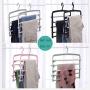 HJYPYJ Magic Hanger,Household Multi-Layer Storage Folding Hanger,Non-Slip PP Trouser Hangers,Applicable Balcony,Wardrobe Non-Slip/Pink / 6 pcs