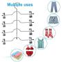 4 Pack Space-Saving Closet Organizers,Four-Layer Creative Clothes Hanger, Adjustable Traceless Pants Clip, Multi-Functional Stainless Steel Hanger with PVC Protector At The Edges for Men Wome