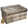 Livememory Foldable Storage Bin Storage Boxes with Lid and Handles for Office, Bedroom, Closet, Toys (Wooden Look)
