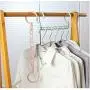10pcs Random Color Folding Rotating 5 Holes Magic Plastic Clothes Hanger Space Saving Wardrobe Hanging Organizer Windproof Coat Hanger