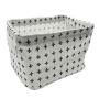 4 Pack Rectangular Fabric Collapsible Storage Bins Basket,Organizer Bin Boxes with Carry Handles for Linens, Towels, Toys, Clothes, Kids Room, Nursery，Office,Size:8.3 L x 6.3 W x 5.1H