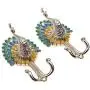 MonkeyJack Retro 3D Design 1 Pair Peacock Double Metal Clothes Towel Bag Wall Hanger DIY Hook - Gold