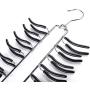 Frank Pressie Heavy Duty Pants Hangers Space Saving Non Slip Skirt Hanger Open Ended Pant Organizer Clothes and Multifunctional Tie Rack for Belts Pack of 3