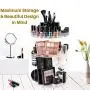 SUNFICON Rotating Makeup Organizer Cosmetic Holder 360 Degree Spining Makeup Storage Boxes Display Stand Adjustable Tray for Vanity Bathroom Bedroom Closet Large Acrylic Clear