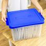 Bankers Boxes Heavy Duty Plastic File Boxes with Hanging Rails, Letter/Legal, 1 Pack (0086205)