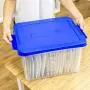 Bankers Boxes Heavy Duty Plastic File Boxes with Hanging Rails, Letter/Legal, 1 Pack (0086205)