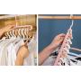 Jitnetiy 3 PCS Space Saving Clothes Hangers 9 Slots Closet Organizer for Shirts Pants Coats (Random Color)